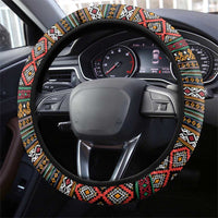 Angola Steering Wheel Cover with Red Black Yellow Tribal Design and Elephant - Wonder Print Shop