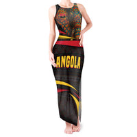 Angola Tank Maxi Dress with Red Black Yellow Tribal Design and Elephant - Wonder Print Shop
