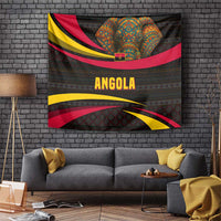Angola Tapestry with Red Black Yellow Tribal Design and Elephant - Wonder Print Shop