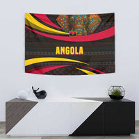 Angola Tapestry with Red Black Yellow Tribal Design and Elephant - Wonder Print Shop