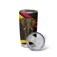 Angola Tumbler Cup with Red Black Yellow Tribal Design and Elephant - Wonder Print Shop