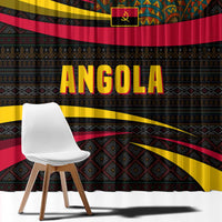 Angola Window Curtain with Red Black Yellow Tribal Design and Elephant - Wonder Print Shop