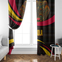 Angola Window Curtain with Red Black Yellow Tribal Design and Elephant - Wonder Print Shop