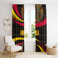 Angola Window Curtain with Red Black Yellow Tribal Design and Elephant - Wonder Print Shop