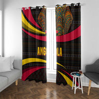 Angola Window Curtain with Red Black Yellow Tribal Design and Elephant - Wonder Print Shop