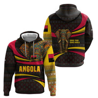 Angola Zip Hoodie with Red Black Yellow Tribal Design and Elephant - Wonder Print Shop