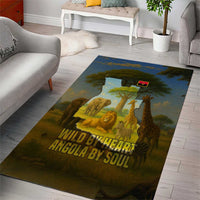 Angola Area Rug with Savannah Wildlife Design and African Animal - Wonder Print Shop