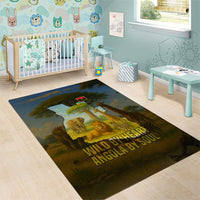 Angola Area Rug with Savannah Wildlife Design and African Animal - Wonder Print Shop