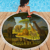 Angola Beach Blanket with Savannah Wildlife Design and African Animal - Wonder Print Shop