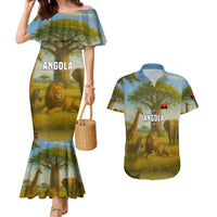 Angola Couples Matching Mermaid Dress and Hawaiian Shirt with Savannah Wildlife Design and African Animal - Wonder Print Shop