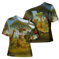 Angola Cross Shoulder Shirt with Savannah Wildlife Design and African Animal - Wonder Print Shop