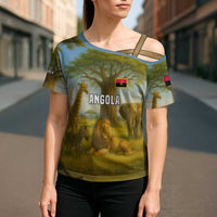 Angola Cross Shoulder Shirt with Savannah Wildlife Design and African Animal - Wonder Print Shop
