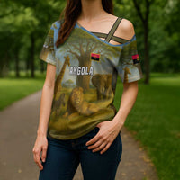 Angola Cross Shoulder Shirt with Savannah Wildlife Design and African Animal - Wonder Print Shop