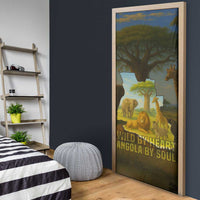 Angola Door Cover with Savannah Wildlife Design and African Animal - Wonder Print Shop