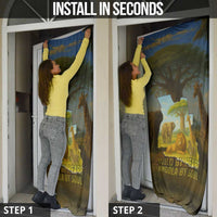 Angola Door Cover with Savannah Wildlife Design and African Animal - Wonder Print Shop