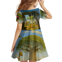 Angola Family Matching Long Sleeve Bodycon Dress and Hawaiian Shirt with Savannah Wildlife Design and African Animal - Wonder Print Shop