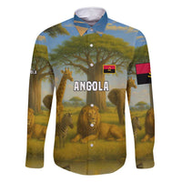 Angola Family Matching Long Sleeve Bodycon Dress and Hawaiian Shirt with Savannah Wildlife Design and African Animal - Wonder Print Shop