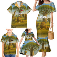 Angola Family Matching Mermaid Dress and Hawaiian Shirt with Savannah Wildlife Design and African Animal - Wonder Print Shop
