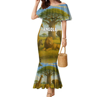 Angola Family Matching Mermaid Dress and Hawaiian Shirt with Savannah Wildlife Design and African Animal - Wonder Print Shop