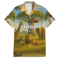 Angola Family Matching Short Sleeve Bodycon Dress and Hawaiian Shirt with Savannah Wildlife Design and African Animal - Wonder Print Shop