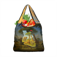 Angola Grocery Bag with Savannah Wildlife Design and African Animal - Wonder Print Shop