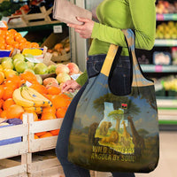 Angola Grocery Bag with Savannah Wildlife Design and African Animal - Wonder Print Shop