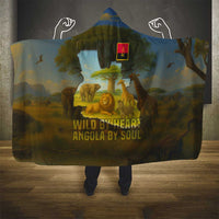 Angola Hooded Blanket with Savannah Wildlife Design and African Animal - Wonder Print Shop