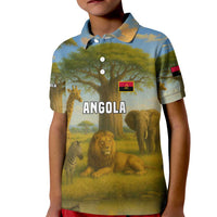 Angola Kid Polo Shirt with Savannah Wildlife Design and African Animal - Wonder Print Shop
