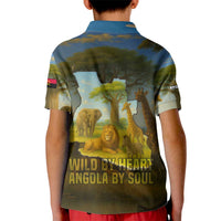 Angola Kid Polo Shirt with Savannah Wildlife Design and African Animal - Wonder Print Shop