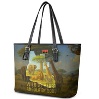 Angola Leather Tote Bag with Savannah Wildlife Design and African Animal - Wonder Print Shop