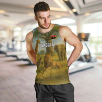 Angola Men Tank Top with Savannah Wildlife Design and African Animal - Wonder Print Shop