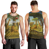 Angola Men Tank Top with Savannah Wildlife Design and African Animal - Wonder Print Shop