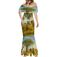 Angola Mermaid Dress with Savannah Wildlife Design and African Animal - Wonder Print Shop