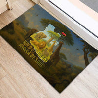 Angola Rubber Doormat with Savannah Wildlife Design and African Animal - Wonder Print Shop