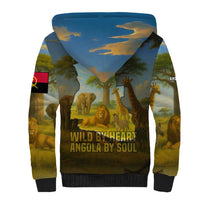 Angola Sherpa Hoodie with Savannah Wildlife Design and African Animal - Wonder Print Shop