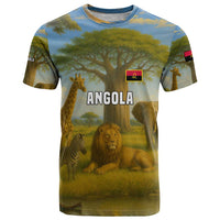 Angola T Shirt with Savannah Wildlife Design and African Animal - Wonder Print Shop