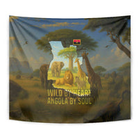Angola Tapestry with Savannah Wildlife Design and African Animal - Wonder Print Shop