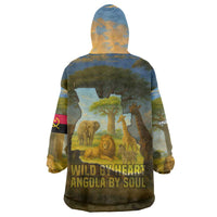 Angola Wearable Blanket Hoodie with Savannah Wildlife Design and African Animal - Wonder Print Shop