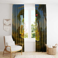 Angola Window Curtain with Savannah Wildlife Design and African Animal - Wonder Print Shop
