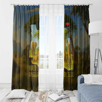 Angola Window Curtain with Savannah Wildlife Design and African Animal - Wonder Print Shop