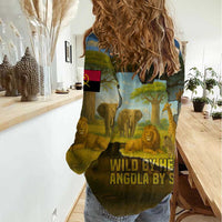 Angola Women Casual Shirt with Savannah Wildlife Design and African Animal - Wonder Print Shop