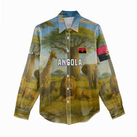Angola Women Casual Shirt with Savannah Wildlife Design and African Animal - Wonder Print Shop