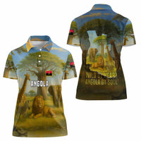 Angola Women Polo Shirt with Savannah Wildlife Design and African Animal - Wonder Print Shop
