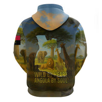 Angola Zip Hoodie with Savannah Wildlife Design and African Animal - Wonder Print Shop