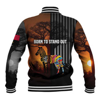 Angola Baseball Jacket with Sunset Zebra Design and African Nature - Wonder Print Shop