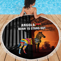 Angola Beach Blanket with Sunset Zebra Design and African Nature - Wonder Print Shop