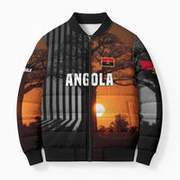 Angola Bomber Puffer Jacket with Sunset Zebra Design and African Nature - Wonder Print Shop