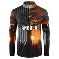 Angola Button Sweatshirt with Sunset Zebra Design and African Nature - Wonder Print Shop