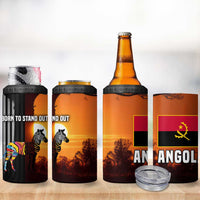 Angola 4 in 1 Can Cooler Tumbler with Sunset Zebra Design and African Nature - Wonder Print Shop