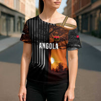 Angola Cross Shoulder Shirt with Sunset Zebra Design and African Nature - Wonder Print Shop